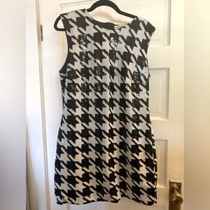 Black and white sequin dress